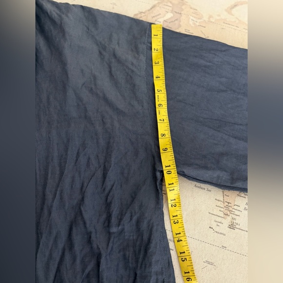 Eileen Fisher Jacket Organic Denim Cotton Metallic Thread Coat Size XL Oversized - Picture 13 of 13